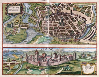 Poznan e Krosno, Polonia (incisione)