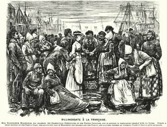 Cartone animato di Punch: Billingsgate alla Francese (incisione)