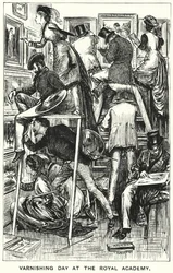 Cartone animato di Punch: Giorno della verniciatura alla Royal Academy