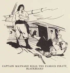 Il capitano Maynard uccide il famoso pirata Barbanera