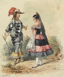 Cavaliere e Cameriera in Costume Spagnolo