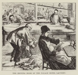 La stireria della lavanderia del Palace Hotel