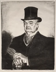 Uomo con cappello di seta