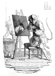 Una scimmia che dipinge un asino, 1753