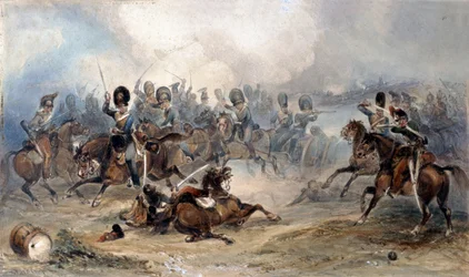 Il capitano Norman Ramsay della Royal Horse Artillery conduce al galoppo la sua truppa attraverso l