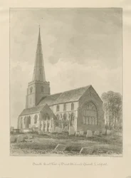 Lichfield - Chiesa di San Michele: disegno a seppia