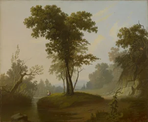 Paesaggio con pescatore