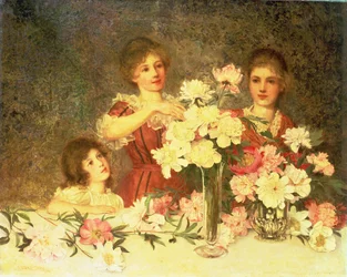 Sistemando le Peonie, 1902