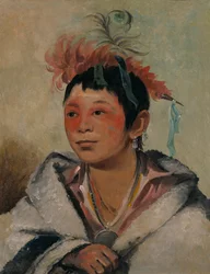 Aú-nah-kwet-to-hau-páy-o, uno seduto tra le nuvole, un ragazzo
