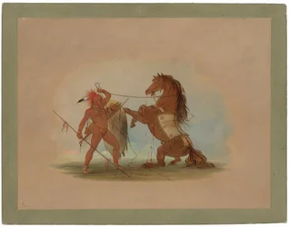 Un guerriero Pawnee che sacrifica il suo cavallo preferito