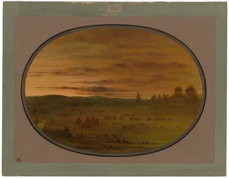 Un Accampamento Indiano al Tramonto