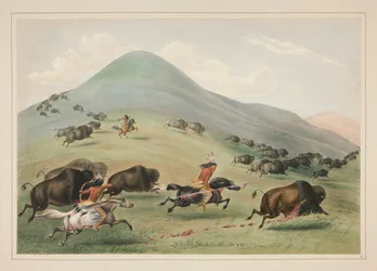 Caccia al bufalo, Inseguimento, tav. 6 dal Portfolio degli Indiani del Nord America