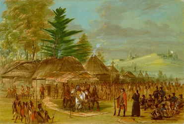 Il Capo degli Indiani Taensa riceve La Salle. 20 marzo 1682, 1847-1848