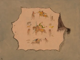 Facsimile di un mantello di un dottore Pawnee con disegni professionali fantastici, 1861-1869