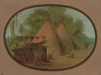 Fabbricazione di punte di freccia in selce - Apachees, 1855-1869