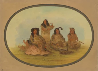 Il capo Sioux con diversi indiani