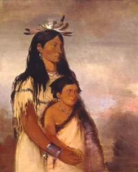 Túnk-aht-óh-ye, Thunderer, un ragazzo, e Wun-pán-to-mee, White Weasel, una ragazza