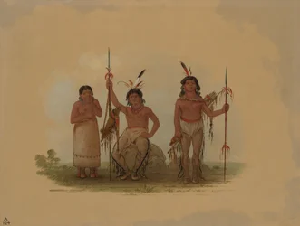 Due guerrieri Arapaho e una donna, 1861-1869