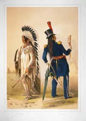 Wi-Jun-Jon (La Luce) (Assiniboin) che va e torna da Washington (litografia colorata a mano)