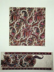 Disegni di tessuti per scialli Paisley, c.1871 (guazzo su carta)
