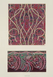 Disegni di tessuti per scialli di Paisley, c.1871