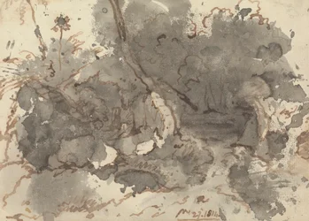 Edificio di paglia in un bosco