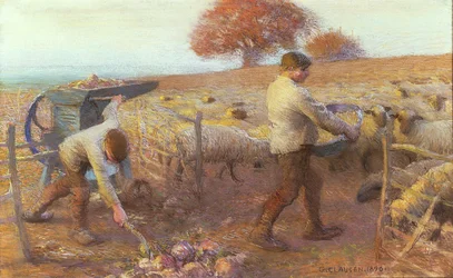 Un ovile alla sera