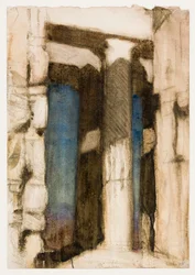 Porta del Partenone (carboncino, acquerello e gouache su carta)