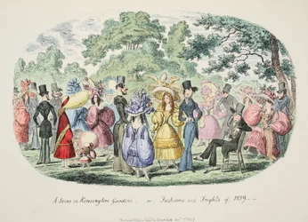 Una scena nei giardini di Kensington - o - Mode e paure del 1829, pub. 1829
