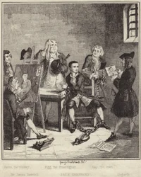 Jack Sheppard che fa dipingere il suo ritratto da Sir James Thornhill in prigione