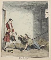 Jack Sheppard visita sua Madre a Bedlam, illustrazione da Jack Sheppard: Un Romanzo di William Harrison Ainsworth, pub. 1839