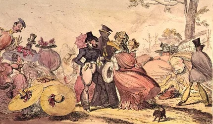 Mostruosità del 1825 e 1826. (Cartone satirico delle mode inglesi del XIX secolo)