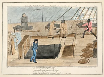Il signor B al turno di guardia - soffia il vento freddo e arriva la pioggia, da Il progresso di un guardiamarina, pub. 1835