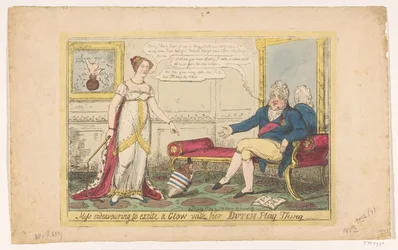 Principessa Charlotte che gioca con la sua trottola olandese, 1814 (Miss endeavouring to excite a Glow with her Dutch Play Thing)