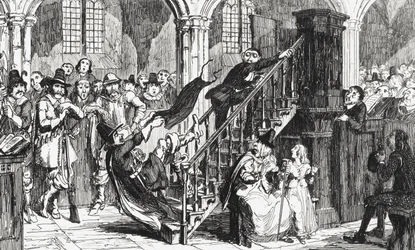 Reverendo Holdenough durante un servizio, illustrazione da 