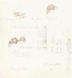 Schizzi di volti grotteschi