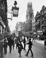 Fleet Street guardando a ovest, City of London, anni 1920