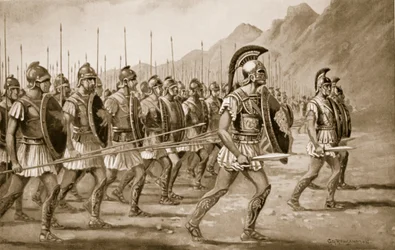 Una falange macedone, illustrazione tratta da «Hutchinson