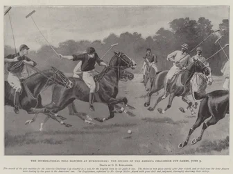 Le partite internazionali di polo a Hurlingham, la seconda delle partite della Coppa America, 9 giugno