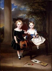 Ritratto di due bambini chiamati Herbert e Rose