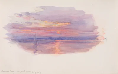 Tramonto, Caernarvon, Galles settentrionale