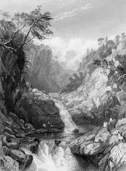 Vista vicino alla sorgente del Jumna, 1838