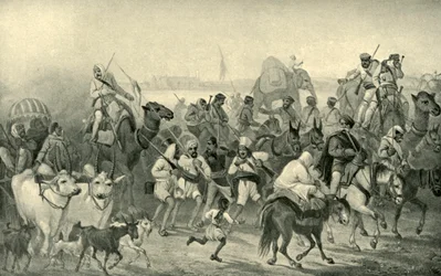Ausiliari nativi che si affrettano a Delhi, c1850, 1901