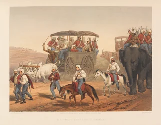 Truppe che si affrettano verso Umballa, 1857