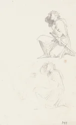Studi di un cavaliere inginocchiato