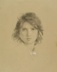 Studio per la testa di un ragazzo in Contadini della Campagna durante la vendemmia, c.1860
