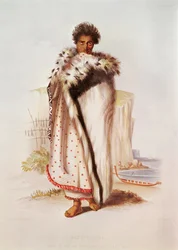 Rangitakina, un capo della Baia di Plenty sulla costa orientale, illustrazione da New Zealand Illustrated, incisa da W. Hawkins