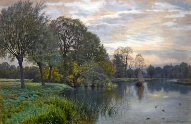 Il fiume Great Ouse al tramonto