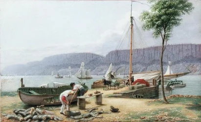 Pomeriggio - Approdo di Hastings. Palisade Rocks in ombra, New York, c.1836