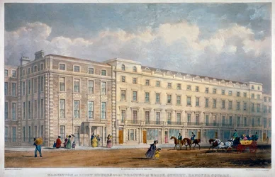 Veduta di otto case in Brook Street, Westminster, Londra, c. 1840
